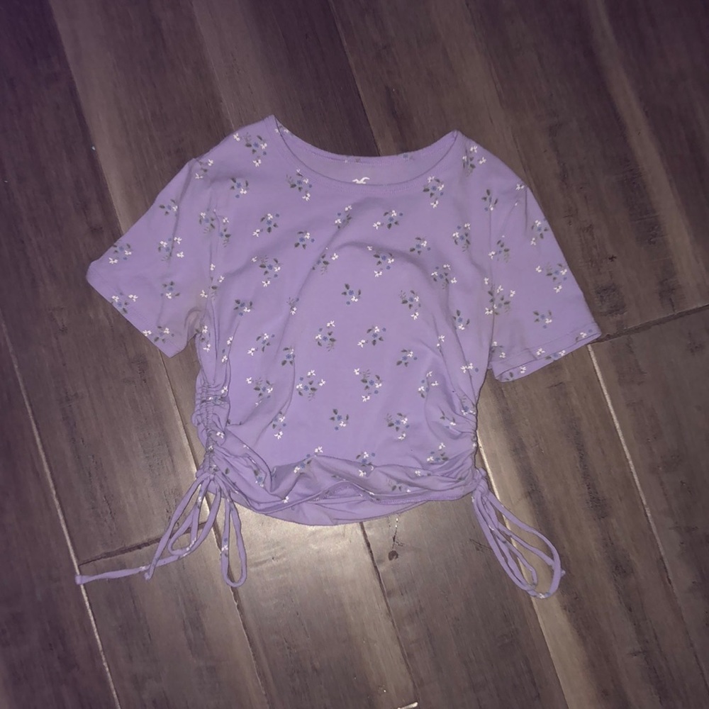 Purple flowery Hollister baby tee(already sold)